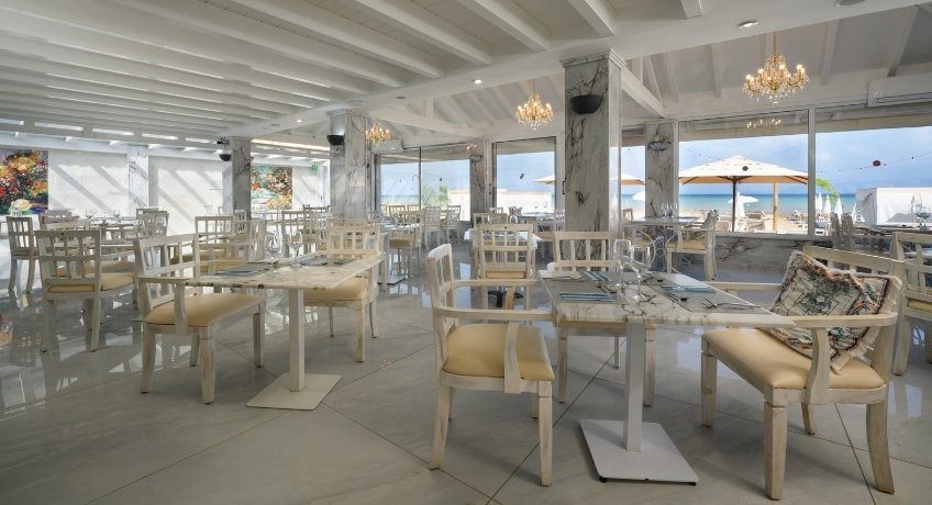 Dining facilities at the Cavomarina Beach Hotel, Cavomarina Beach, Corfu