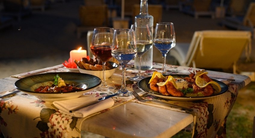 Dining facilities at the Cavomarina Beach Hotel, Cavomarina Beach, Corfu