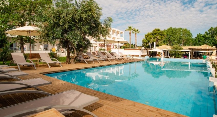 Pool shot at the Cavomarina Beach Hotel, Cavomarina Beach, Corfu